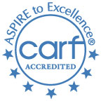 The carf accredited seal.